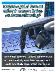 does your email client open links automatically free cyber security poster