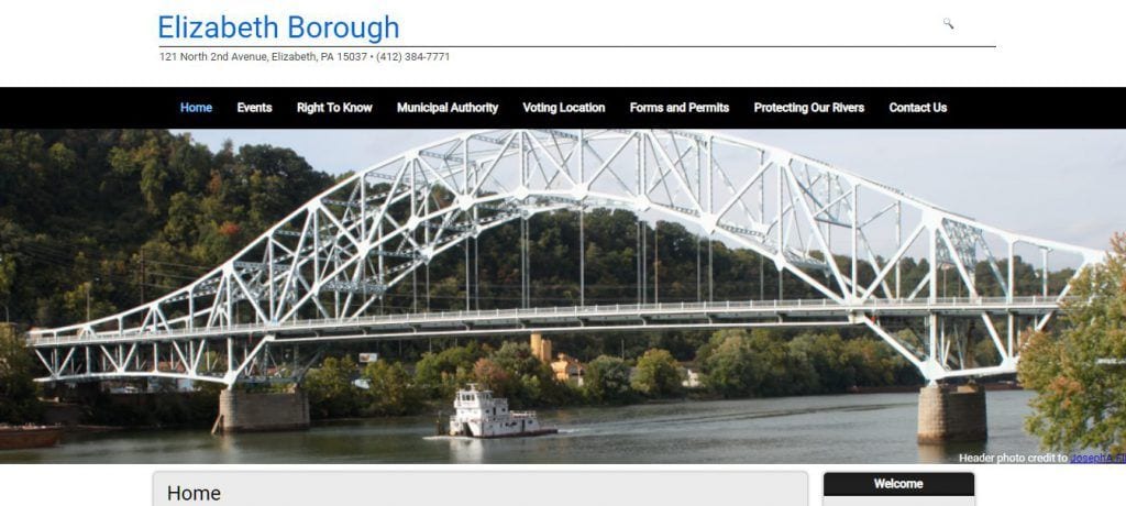 Elizabeth Borough website design