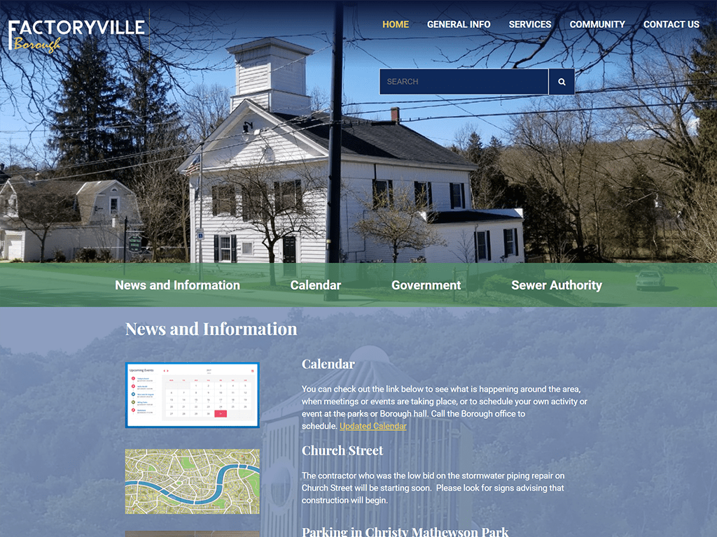 Factoryville Borough website redesign