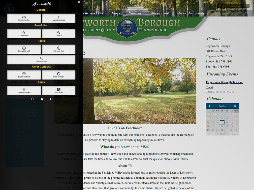 accessible poetry plugin on borough website