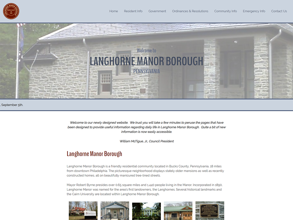 Langhorne Manor Borough's website