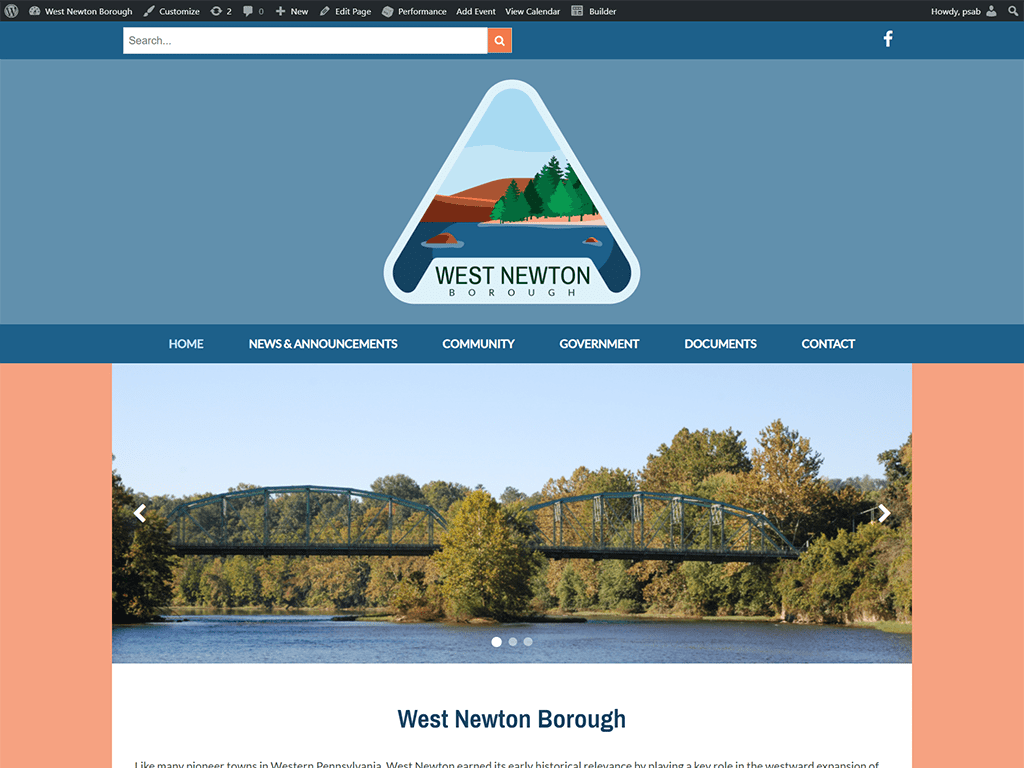West Newton Borough Website Screenshot
