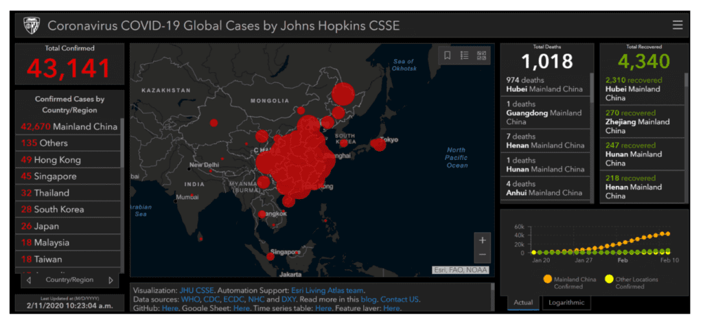 Johns Hopkins Coronavirus COVID-19 Global Case Map