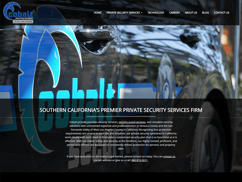 Cobalt Security Services Website Redesign -