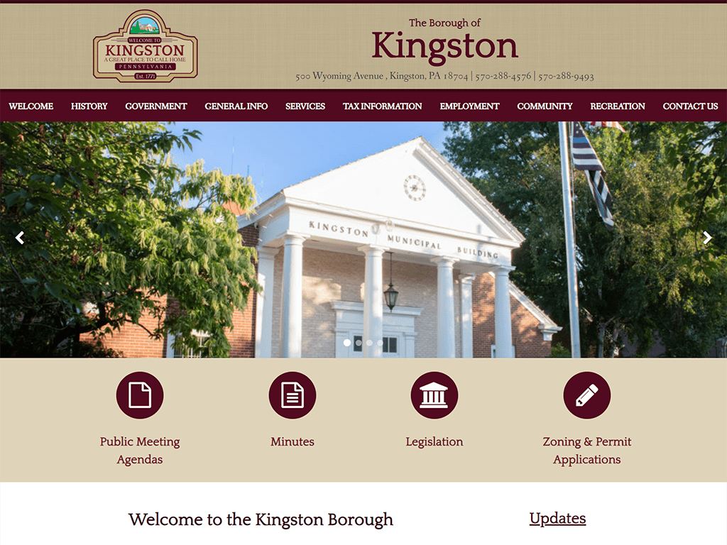 Kingston PA Website Redesign -