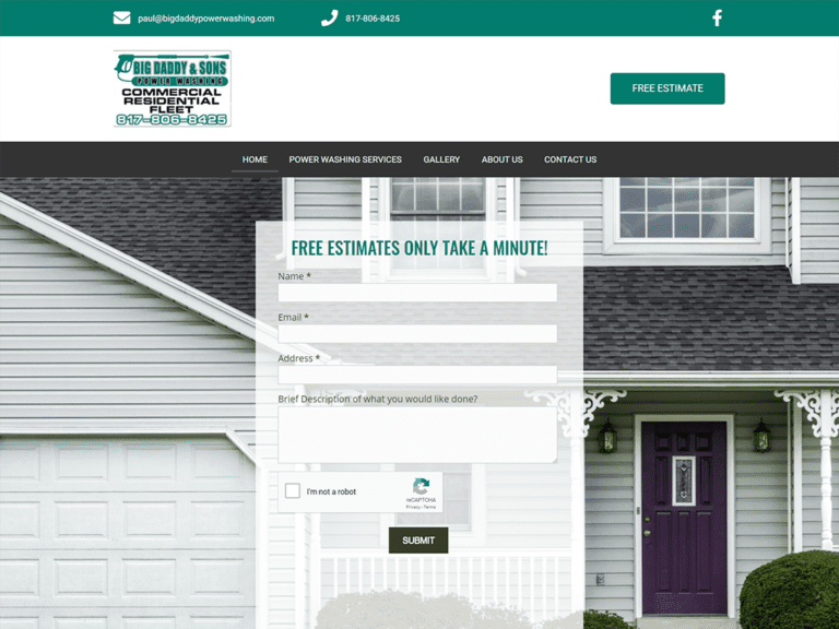 big daddy power washing web design