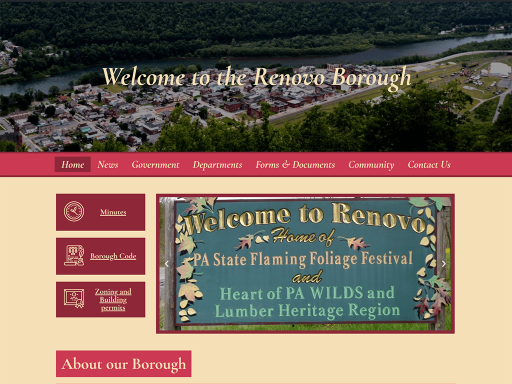 Renovo Borough Website Design