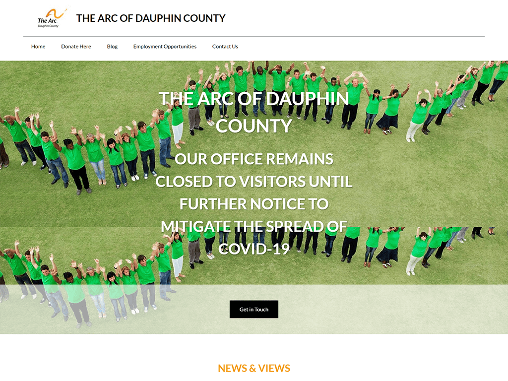 Arc of Dauphin County Website conversion