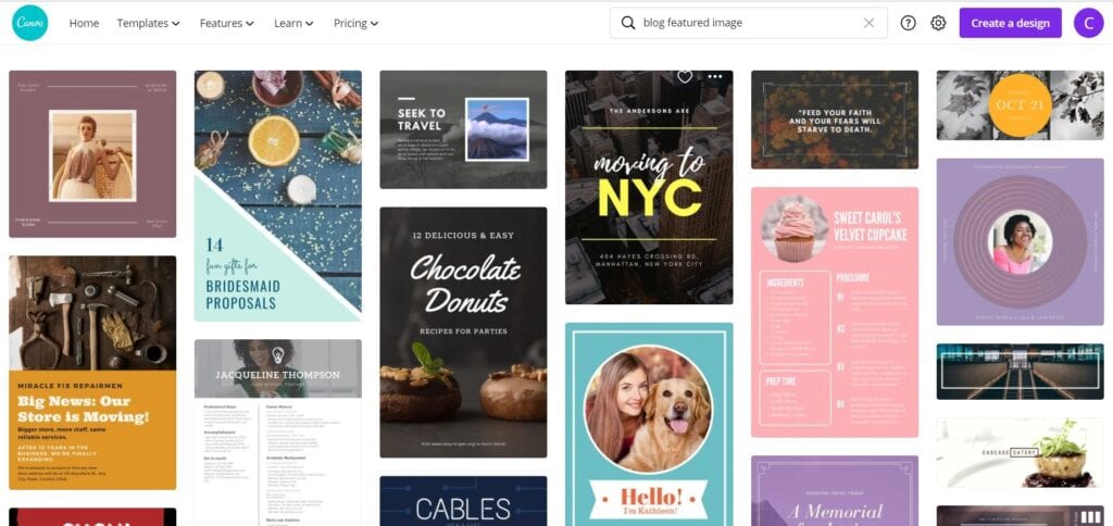 creating images with Canva
