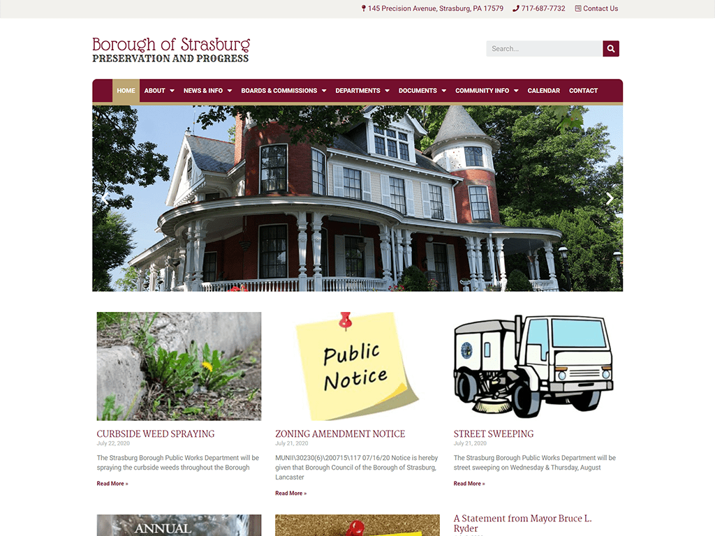 Strasburg Borough website redesign