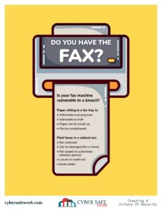 Do you have the fax? Fax safety cyber security poster March 2020