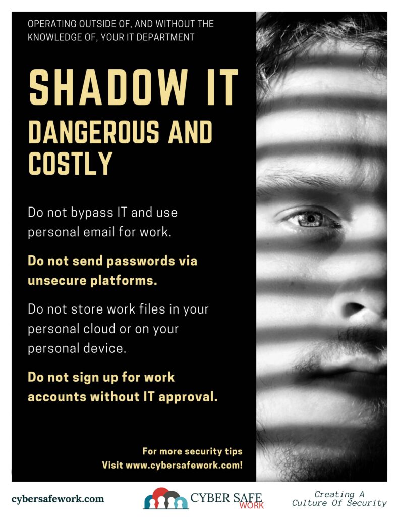 Shadow IT - Costly and Dangerous March 2020 free BONUS cybersecurity poster