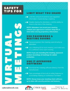 How to stay save in virtual meetings free cyber security poster