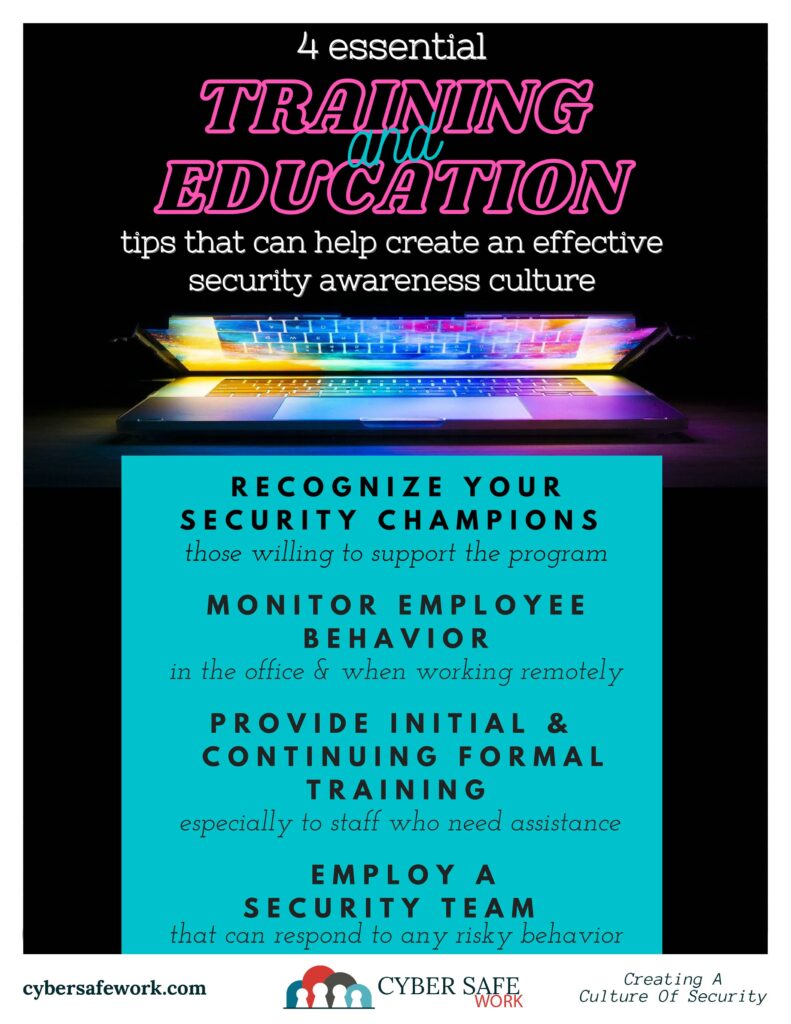 4 Essential Training and Education tips that can help create an effective security awareness culture free poster