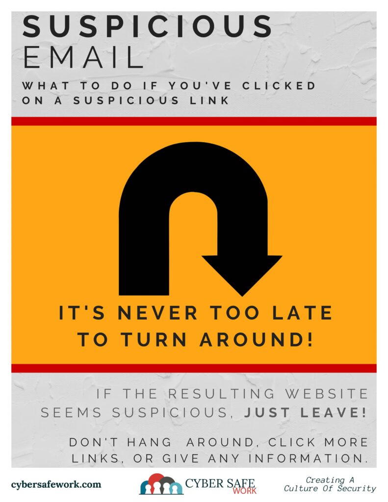 What to do if you've clicked on a suspicious email link free cyber security poster
