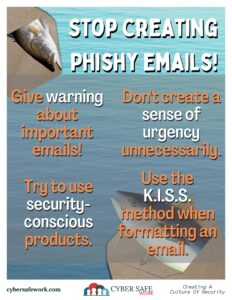 free cyber security poster with tips on how to stop creating phishy emails