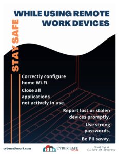 Free cybersecurity poster - stay safe while using remove work devices