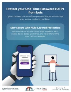 Protect your one-time password OTP from bots free cybersecurity poster
