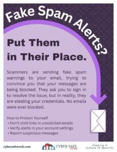Fake Spam Alerts! free cyber security poster