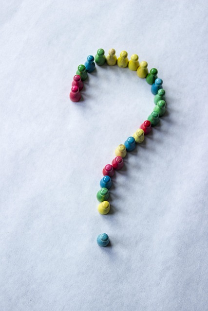 Question mark made of  game pieces