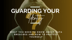 Guarding Your Identity blog post title image hooded figure with question mark for face