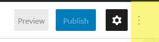 three dots in the top right corner of WP editor highlighted