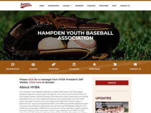 Hampden youth baseball website design
