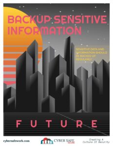 Backup sensitive information to protect your organization free cyber security poster fourth in series of six