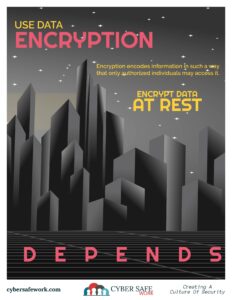 Encrypt your data at rest- free cyber security poster fifth in series of six