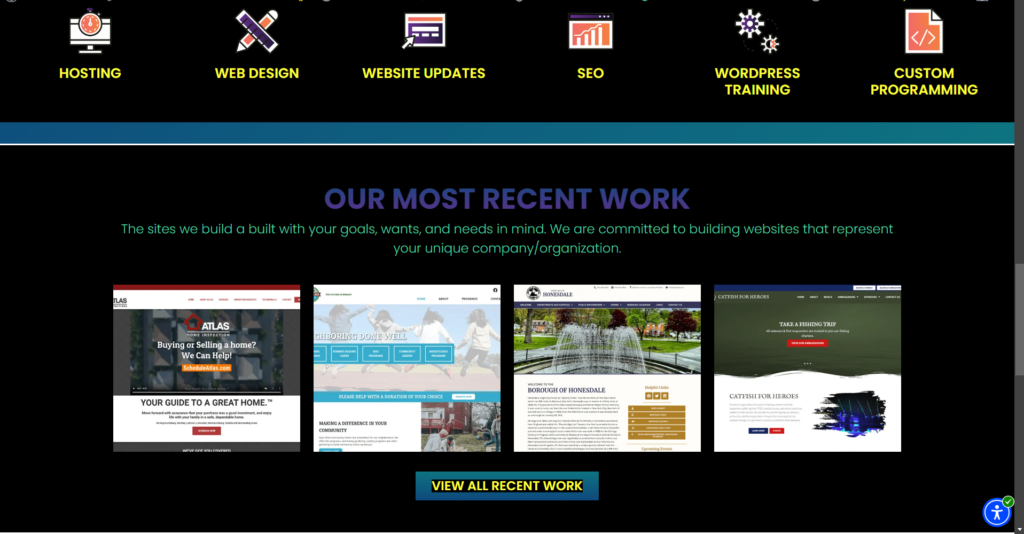 CourseVector website - dark contrast settings applied