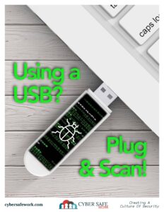 Using a USB? plug & scan free cyber security poster