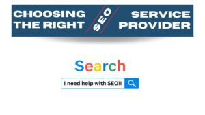 blog post title image: choosing the right seo service provider
