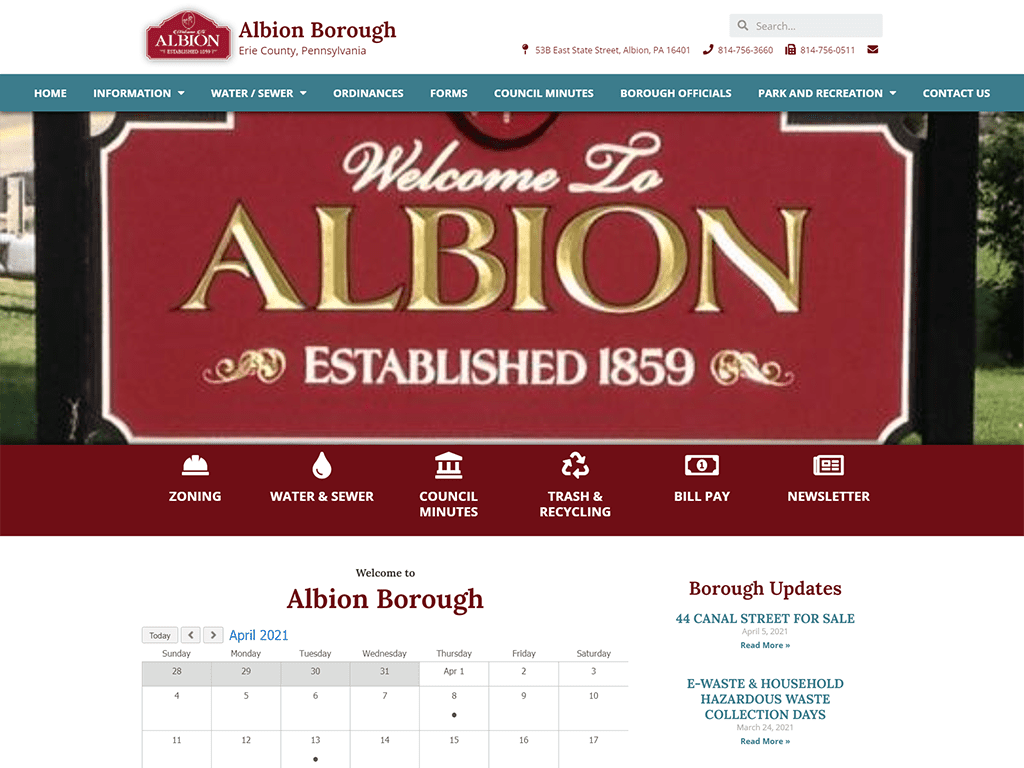 Albion Borough website