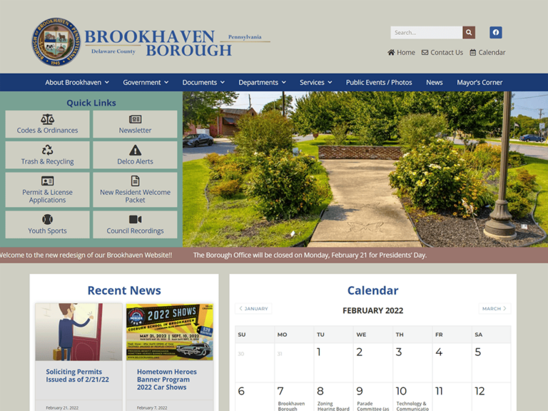 Brookhaven borough municipal wordpress website