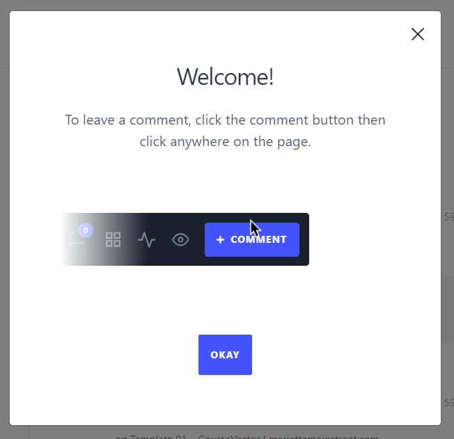 screenshot of collaboration tool welcome screen used by CourseVector