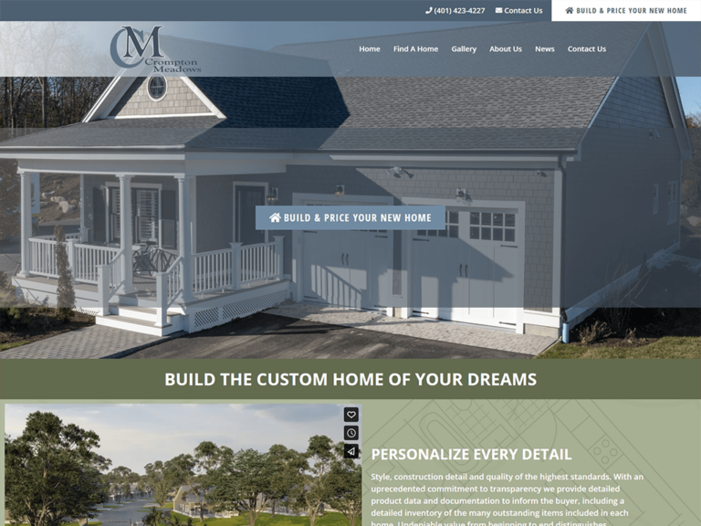Crompton Meadows real estate wordpress website