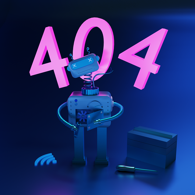 sad 404 robot