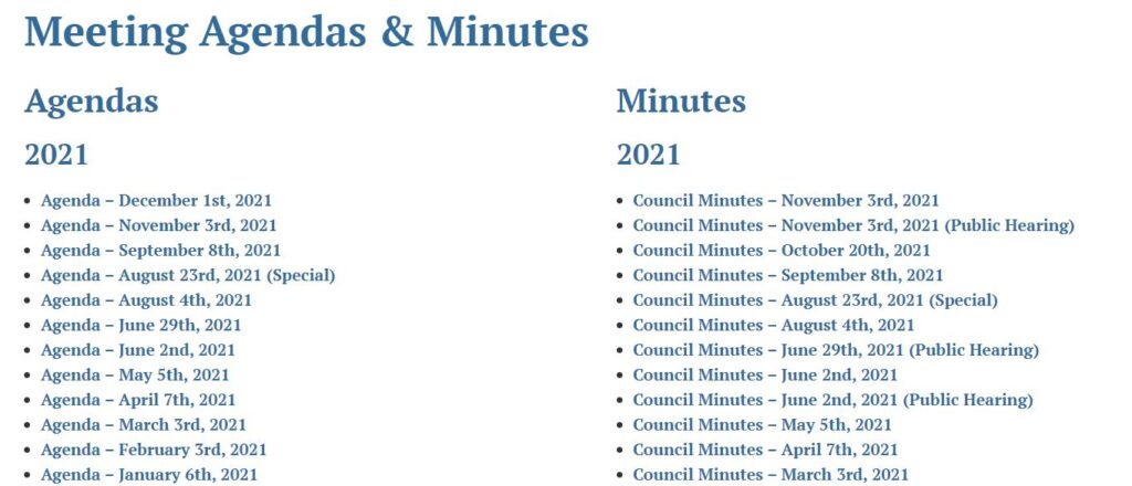 Agendas and minutes listed using functional gov plugin