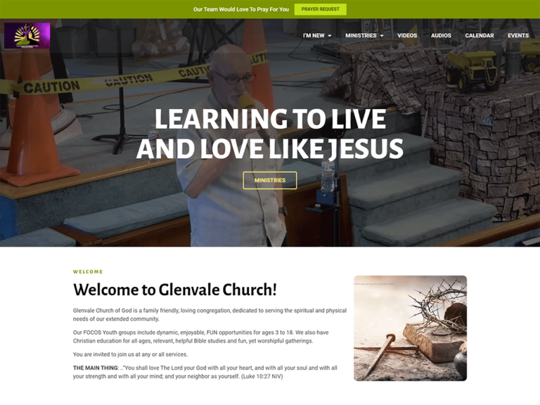 Glenvale Church WordPress Website