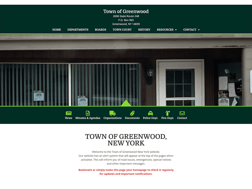 Town of Greenwood NY website