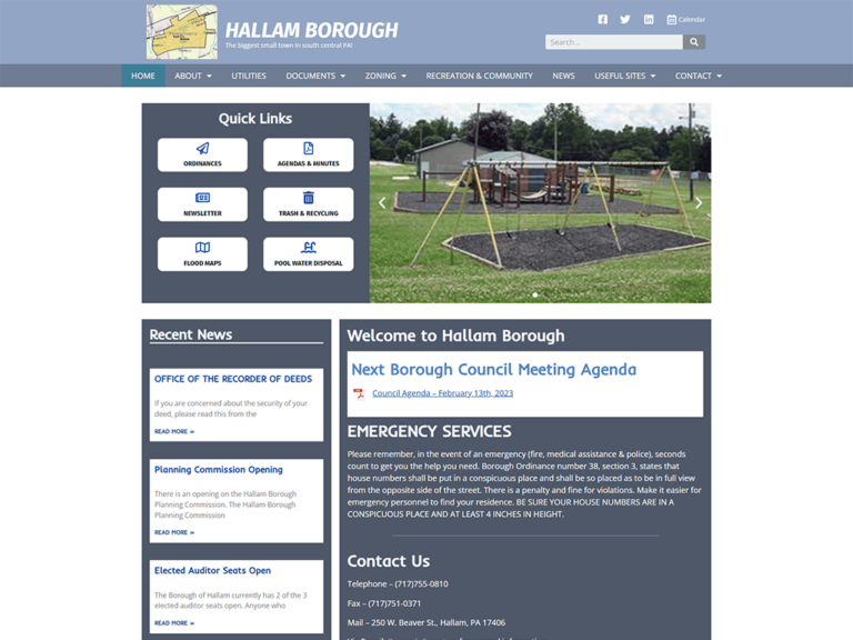 Hallam Borough municipal website