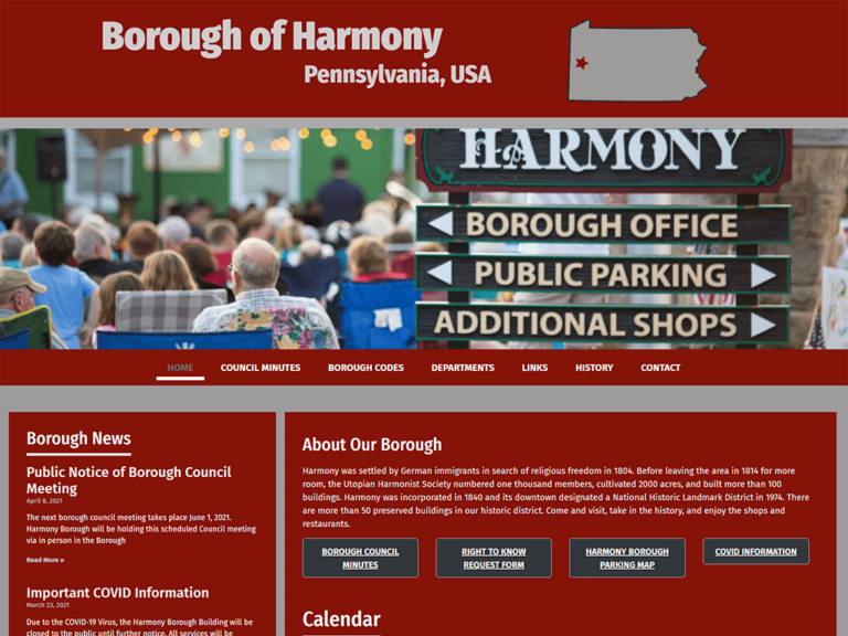 Harmony Borough Website