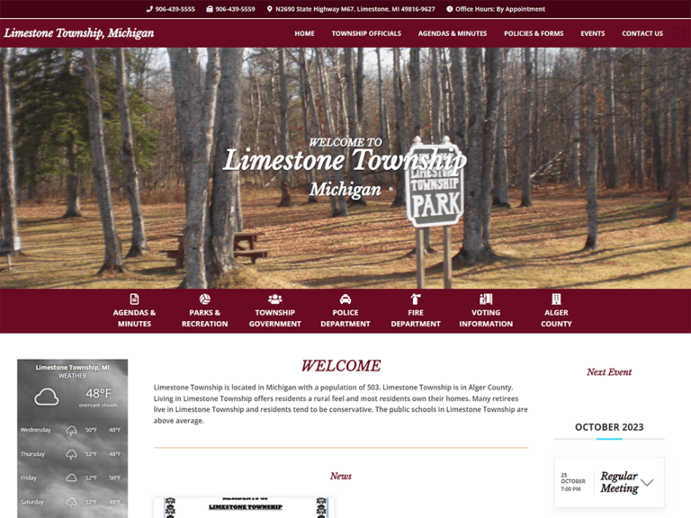 township website design example