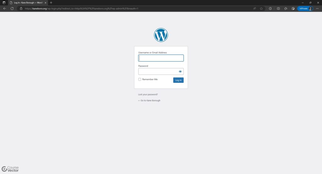 WordPress Logon Procedure -