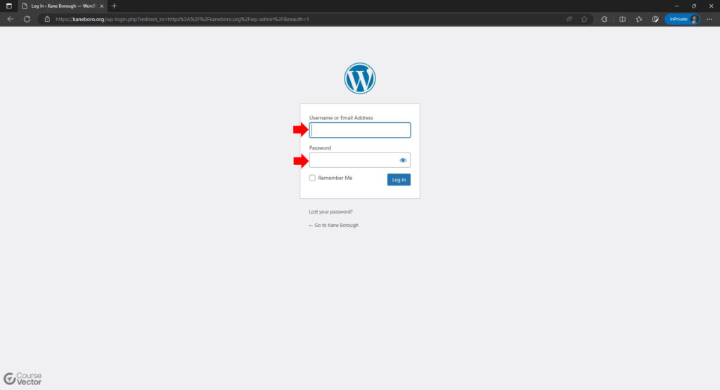 WordPress Logon Procedure -