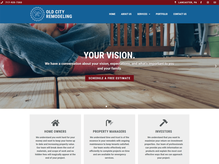 Old City Remodeling website