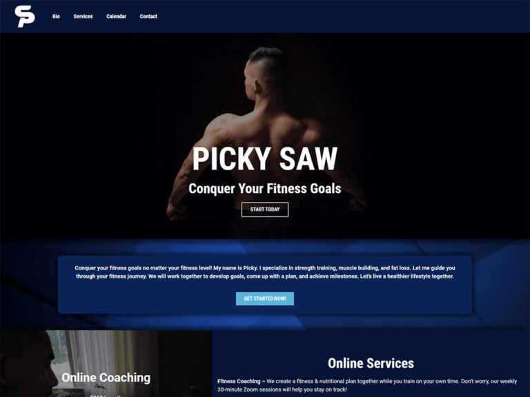Picky Saw Personal Trainer website