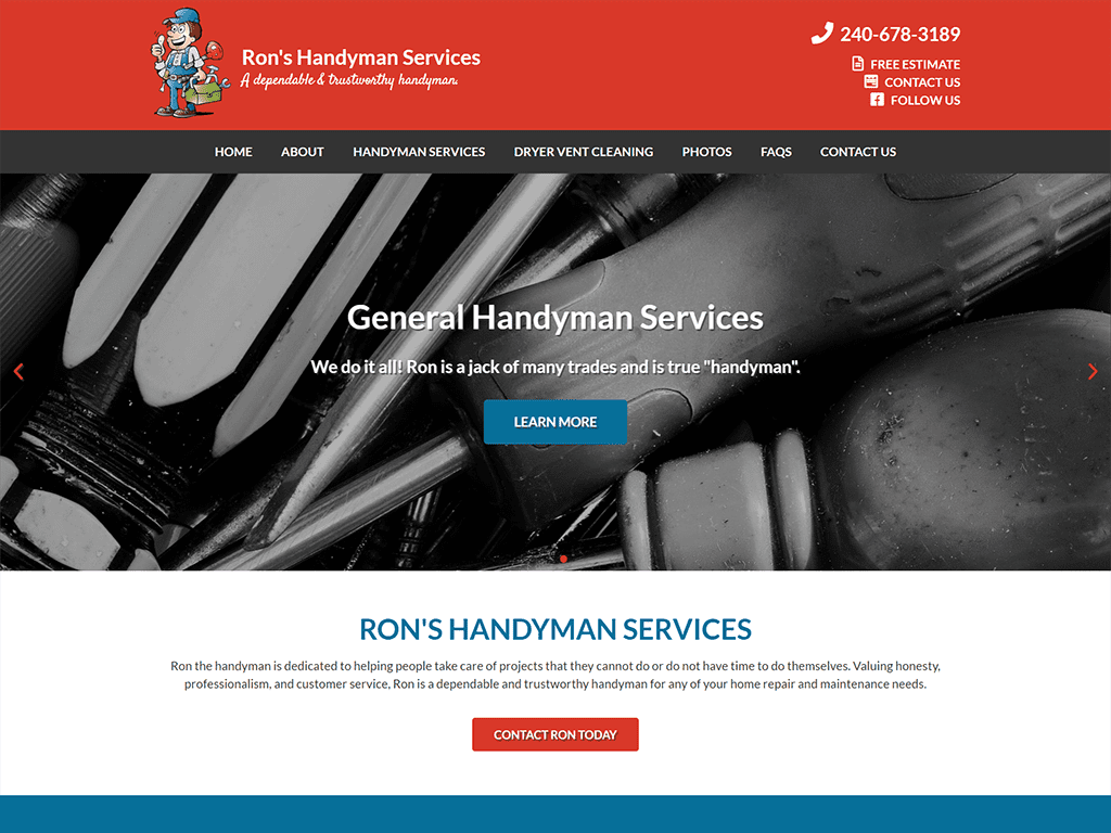 Rons Handyman Services website