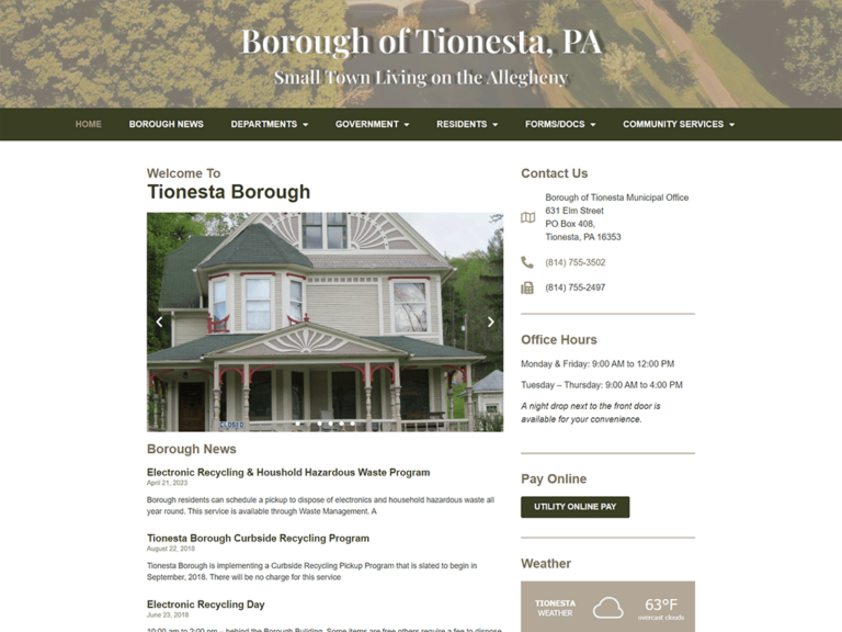 Tionesta Borough website