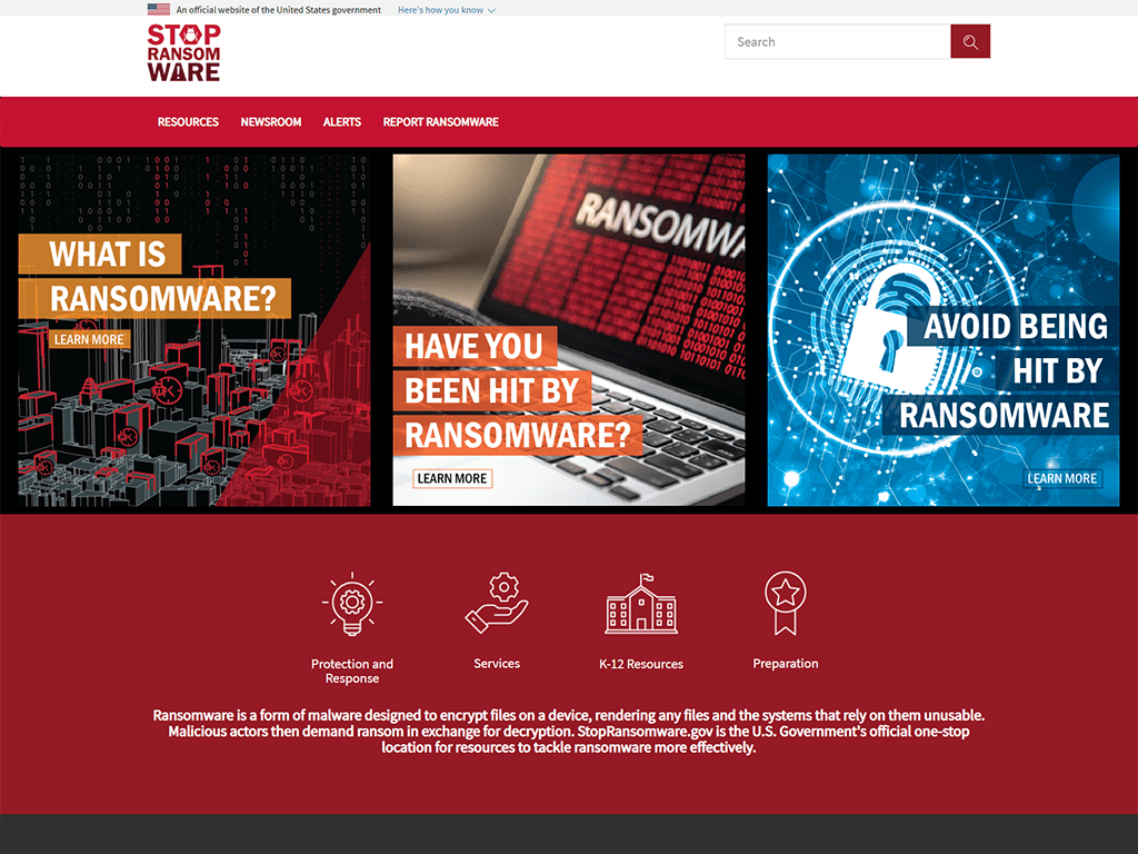 stopransomware government portal – Government Assistance for Victims of Ransomware